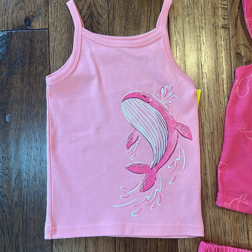 Carter’s 3 Piece Pink Whale Outfit 3T, Shorts & Tanks - Picture 3 of 5